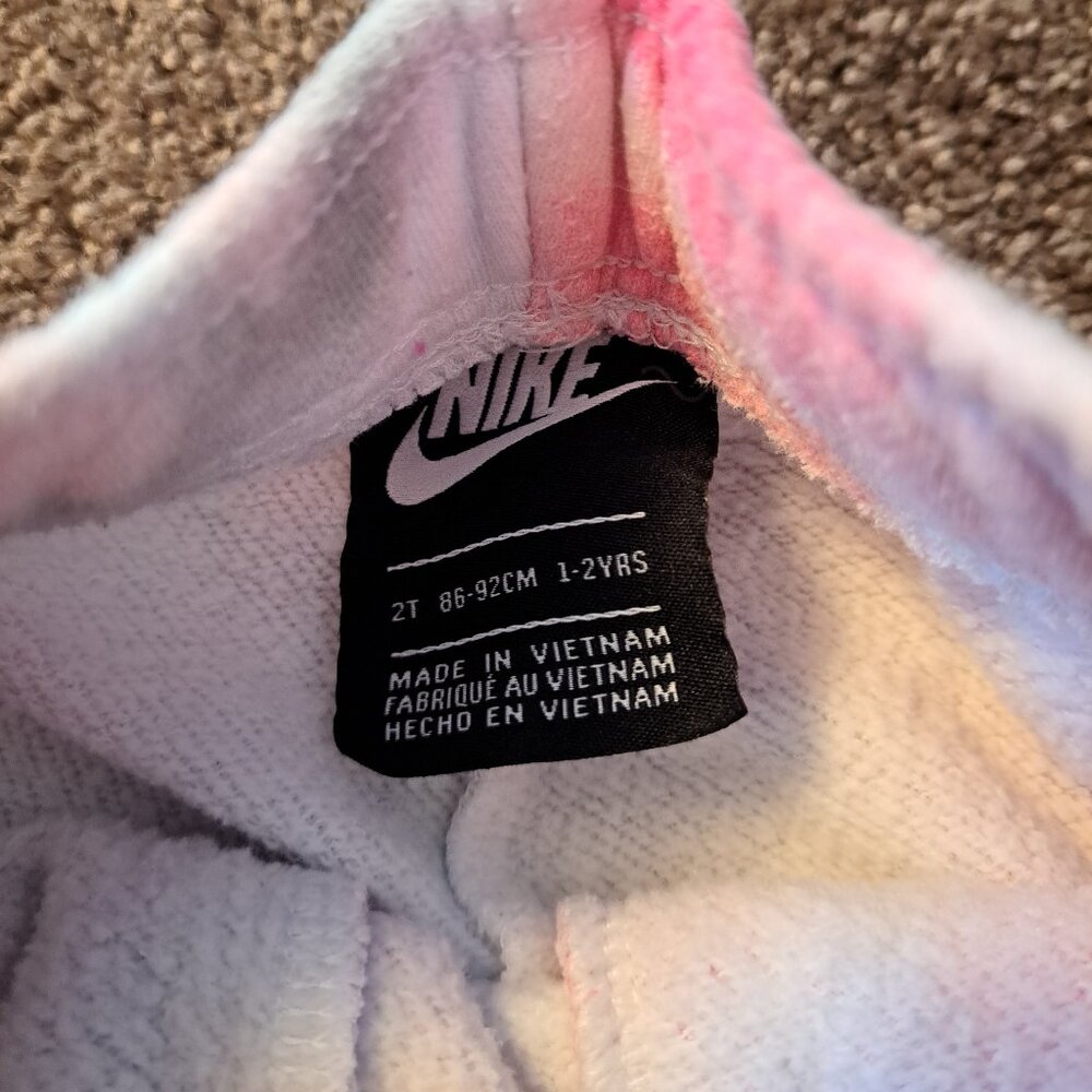 Nike Baby Girls Hyper Pink Tie Dye Swoosh Hooded Sweatshirt&Pants 2T - Picture 6 of 8